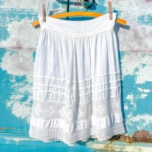 Antique Edwardian white cotton mini petticoat skirt